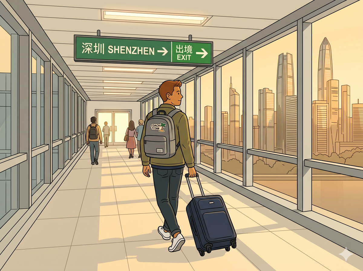 Step 2: Walk through the crossing corridor toward Shenzhen